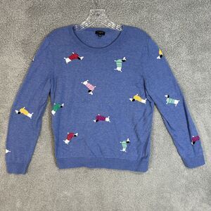Talbots Women’s Petite Large Blue Sweater Dachshunds With Sweaters Weiner Dogs